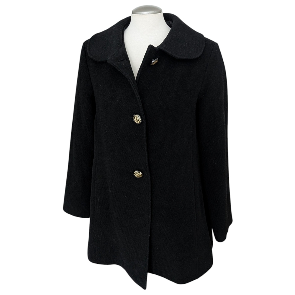 Snazzie Women's Wool Blend Peacoat Size Medium Black Winter Coat Lined